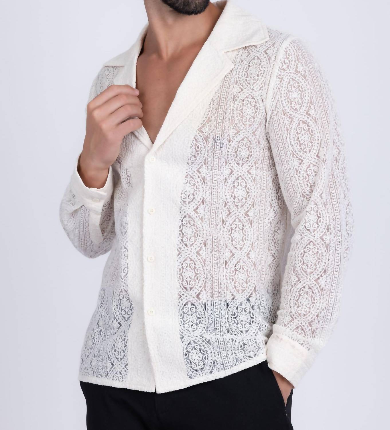 Barabas - Janeiro Embroidered Long Sleeve Shirt
