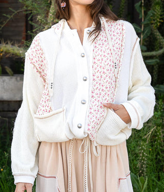Pol - Miles Patchwork Moletom com Capuz Floral