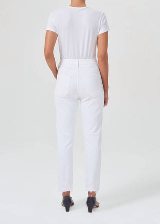 Agolde - Calça jeans curta reta Riley de cintura alta