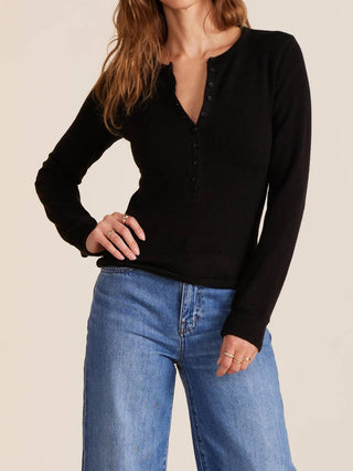 Bobi - Long Sleeve Slim Button Placket Tee