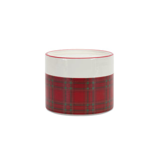 Winter Plaid Ceramic Candle Holder (Set of 2)