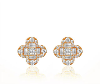 Diana M Jewels - Brincos de diamante trevo de 1,30 cts