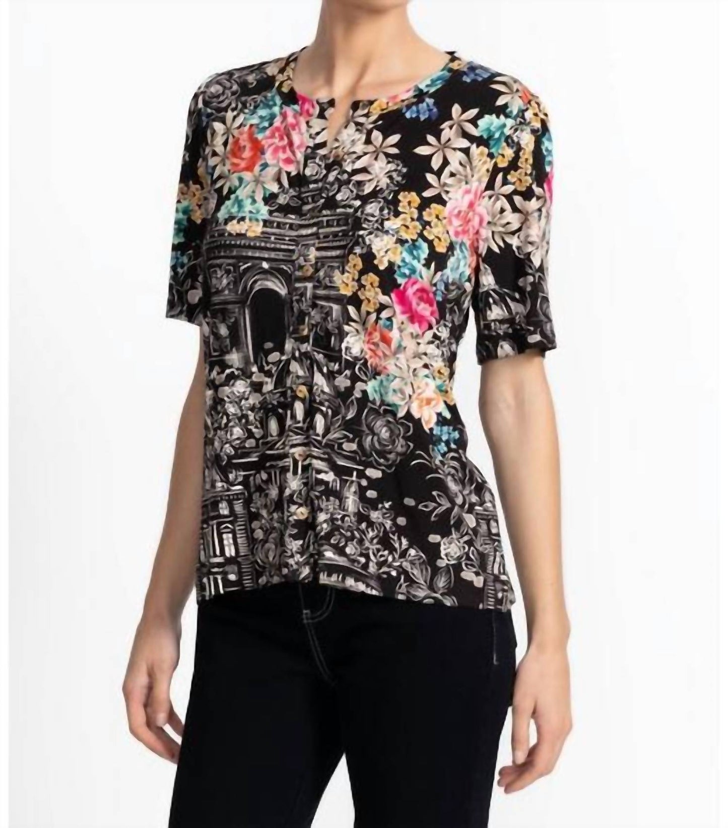 Johnny Was - JANIE FAVORITE KIMONO SLEEVE MANDARIN TEE