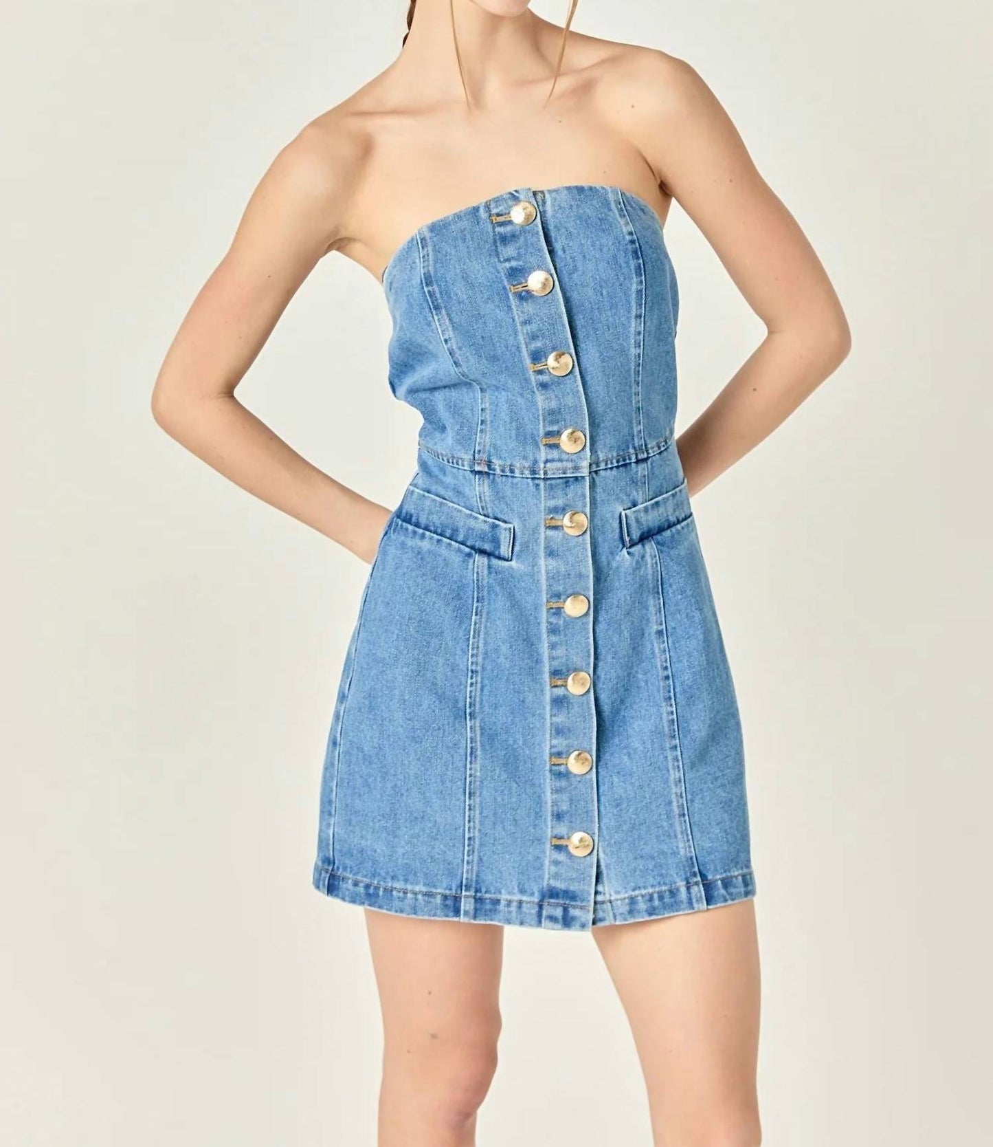 2.7 August Apparel - Dani Denim Mini Dress