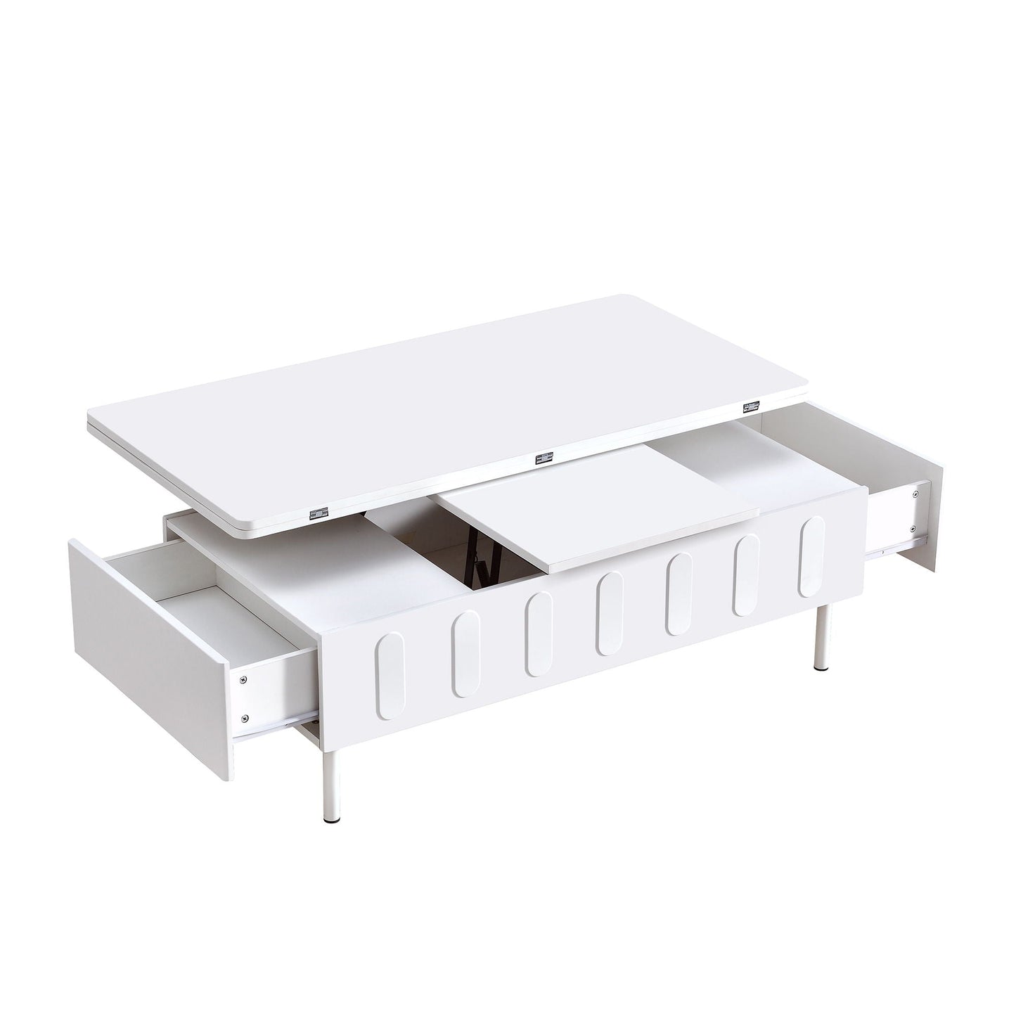 Lift Top Coffee Table with 2 Drawers and Hidden Storage for Living Room