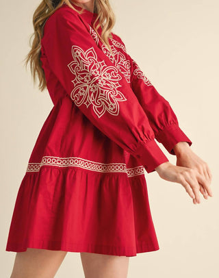 &amp;Merci - Reba MINI VESTIDO BORDADO COM BOTÕES