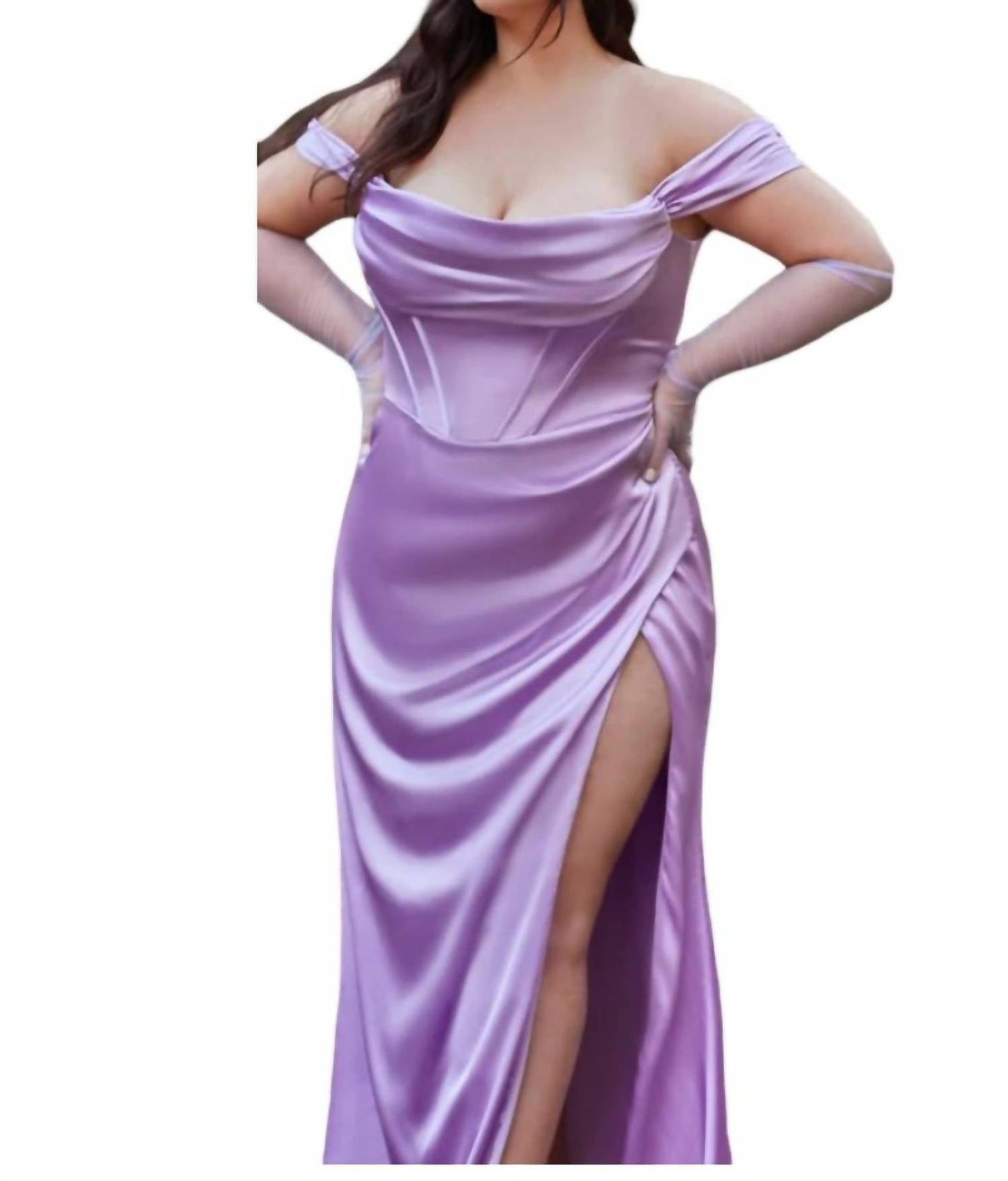 Ladivine - Satin Off The Shoulder Bridesmaids And Prom Dress