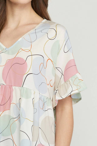 Entro - Abstract Peplum Top