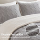 3 Pieces Full/Queen Cable Knit Chenille Comforter Set Gray