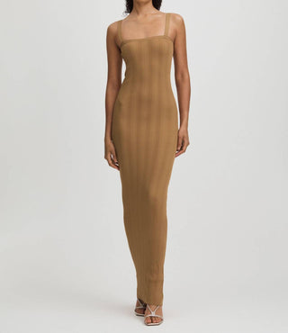 Good American - Vestido longo de malha canelada