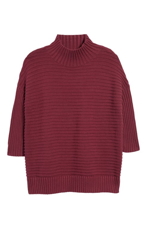 French Connection Lena Mozart Algodão Ribbed Gola Falsa Suéter Blush Berry