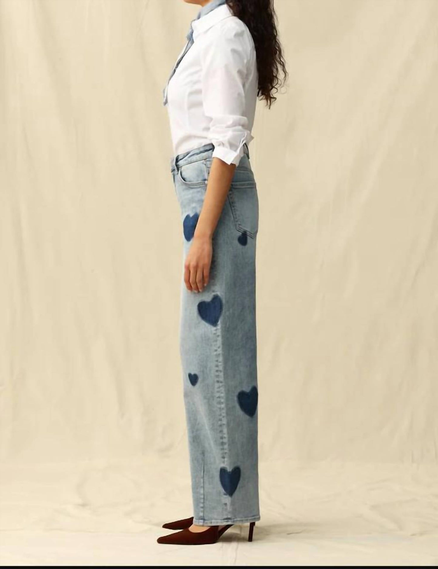 Bayeas - Women's Rosalind Heart Detail High Rise Barrel Jeans