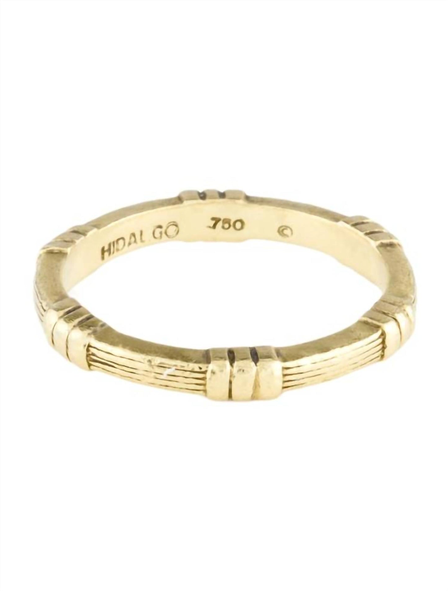 Hidalgo - Textured Ring With Carved Detail - Size 7