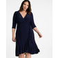 Vestido envelope Kiyonna feminino Whimsy azul tamanho 1X