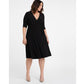 Vestido envelope Kiyonna Essential Feminino Preto Tamanho 5X