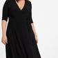Vestido envelope Kiyonna Essential Feminino Preto Tamanho 5X