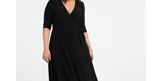 Vestido envelope Kiyonna Essential Feminino Preto Tamanho 5X
