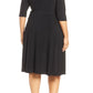 Vestido envelope feminino Kiyonna Essential, preto, tamanho 2X