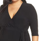 Vestido envelope feminino Kiyonna Essential, preto, tamanho 2X