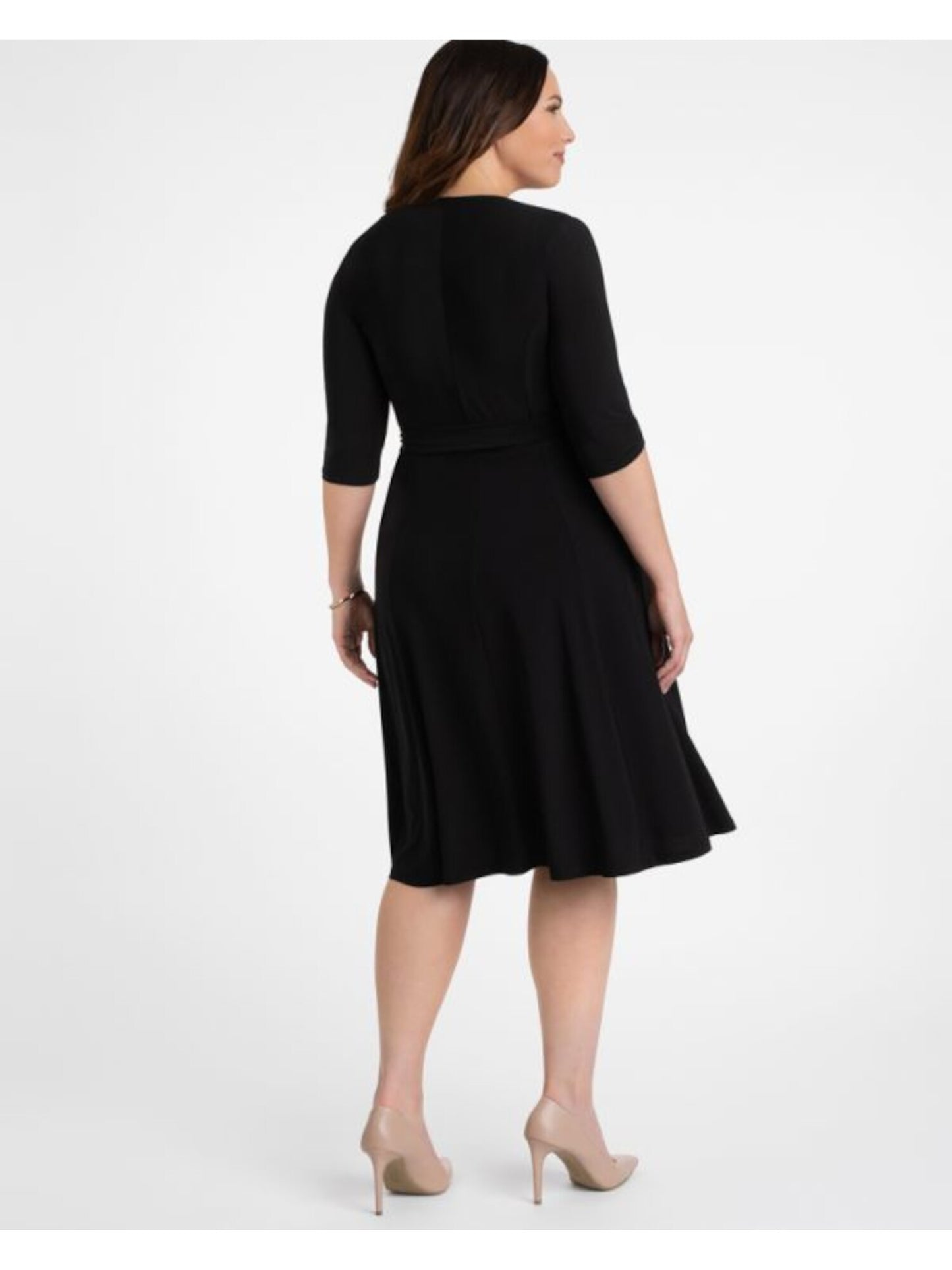 Vestido envelope feminino Kiyonna Essential, preto, tamanho 1X