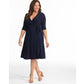 Vestido envelope Kiyonna feminino 'Essential' azul tamanho 3X