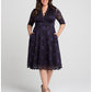 Vestido de renda Mon Cherie feminino Kiyonna, roxo, tamanho 2X