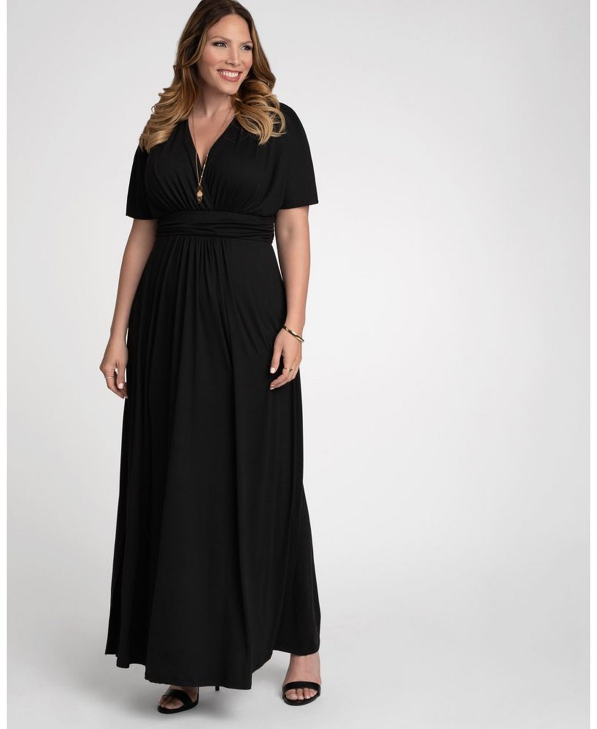 Vestido longo Vienna feminino Kiyonna, preto, tamanho 64