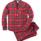 Pijama masculino de flanela xadrez imperial Petite Plume, vermelho, tamanho médio