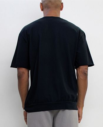 Camiseta masculina de manga curta com bolso Coin, preta, tamanho X-G