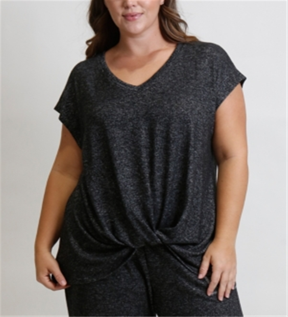 Camiseta feminina aconchegante Coin cinza tamanho 2X