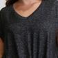 Camiseta feminina aconchegante Coin cinza tamanho 2X
