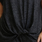 Camiseta feminina aconchegante Coin cinza tamanho 2X