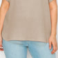 Blusa feminina de gaze com decote em V e mangas dobradas, marrom, tamanho 3X