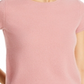 Suéter feminino de cashmere de manga curta rosa tamanho M