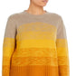 Suéter de cashmere feminino com blocos de cores ombré da Bloomingdale's Cashmere, amarelo, tamanho M