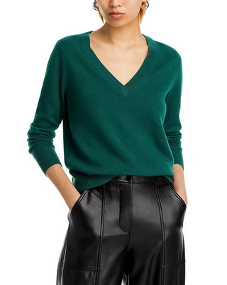 Suéter de cashmere com decote em V Aqua Cashmere
