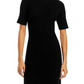 Vestido midi canelado de cashmere C by Bloomingdale's Cashmere preto