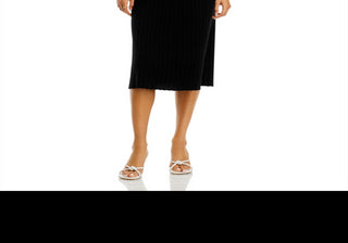 Vestido midi canelado de cashmere C by Bloomingdale's Cashmere preto