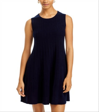 Vestido curto de cashmere C by Bloomingdale's Cashmere azul-marinho