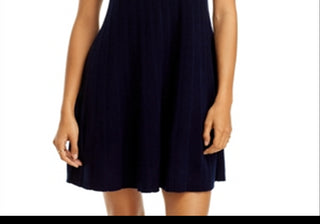 Vestido curto de cashmere C by Bloomingdale's Cashmere azul-marinho