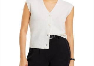 Colete de caxemira com botões C by Bloomingdale's Marfim