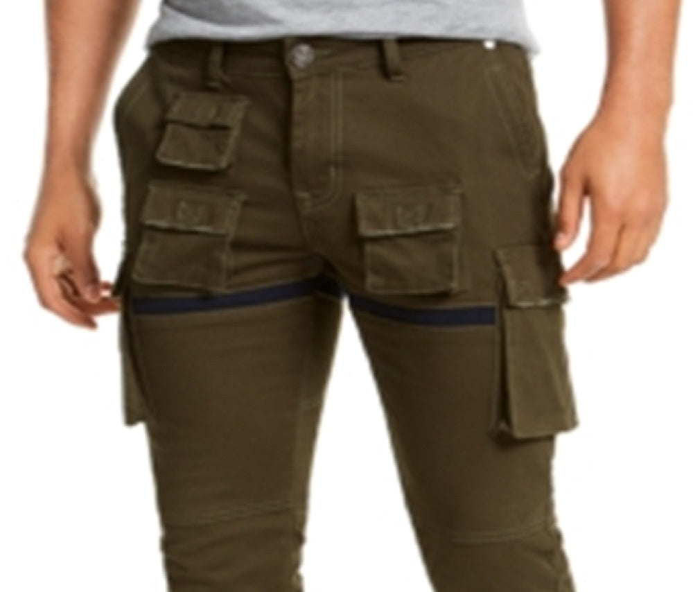 Calças esportivas camufladas slim fit Reason masculinas Cargo Expedition, tamanho X-Large, verde