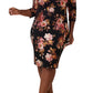 Vestido justo com renda floral feminino Maree Pour Toi, preto, tamanho 20