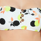 Biquíni Hula Honey Feminino Júnior Citrus Geo-Printed Button Bandeau Top Maiô Branco Tamanho P