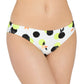Calcinha de biquíni hipster estampada geométrica cítrica Hula Honey para mulheres, júnior, maiô branco