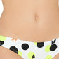Calcinha de biquíni hipster estampada geométrica cítrica Hula Honey para mulheres, júnior, maiô branco