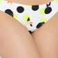 Calcinha de biquíni hipster estampada geométrica cítrica Hula Honey para mulheres, júnior, maiô branco