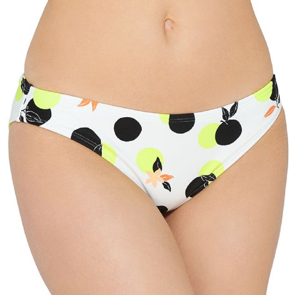 Calcinha de biquíni hipster estampada com estampa geométrica cítrica Hula Honey Junior, tamanho médio, branca