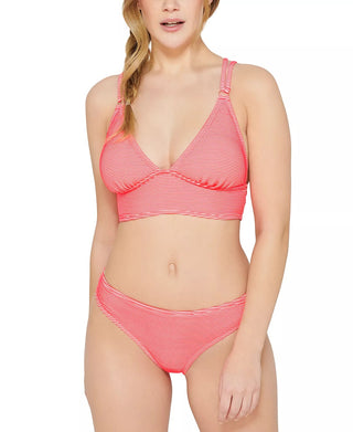 Biquíni Hula Honey Junior's Rib Illusion com costas cruzadas e maiô rosa tamanho pequeno