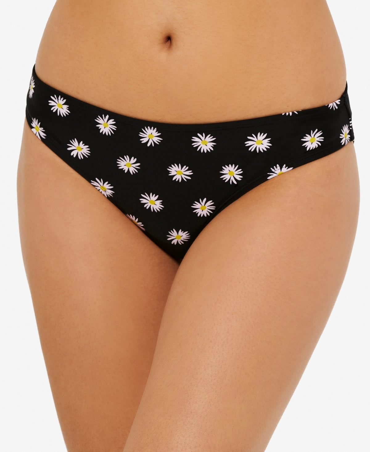 Calcinha de biquíni feminina Hula Honey com estampa floral hipster preta